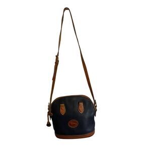 Vintage Dooney & Bourke Handbag  Large Navy Crossbody  Leather